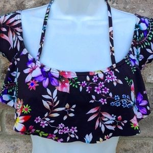 Hobie girl's size 10 swim top purple floral